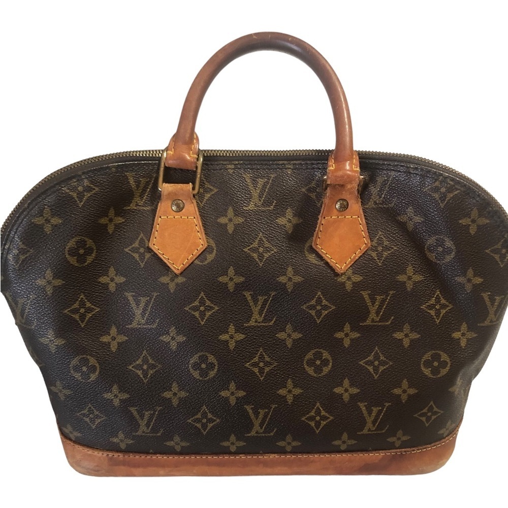 Louis Vuitton Vintage Alma PM Monogram Canvas Brown Leather Bag Authenticated LV